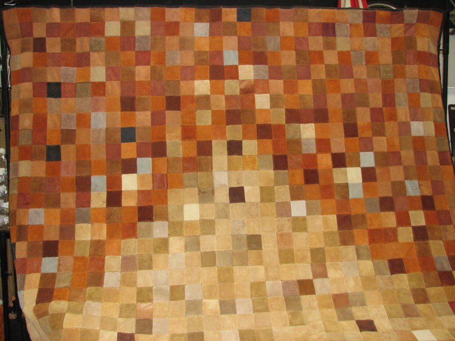 10' x 8' Hand Made Leather Quilt